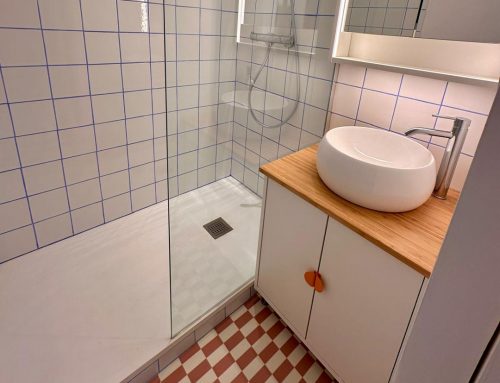 Un vieux local sans caractère, transformé en studio étudiant pop et décalé.